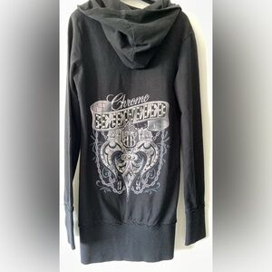 Y2K Bejeweled by Susan Fixel Swarovski Crystal Long Hoodie  NWT Glam Bling 2000s